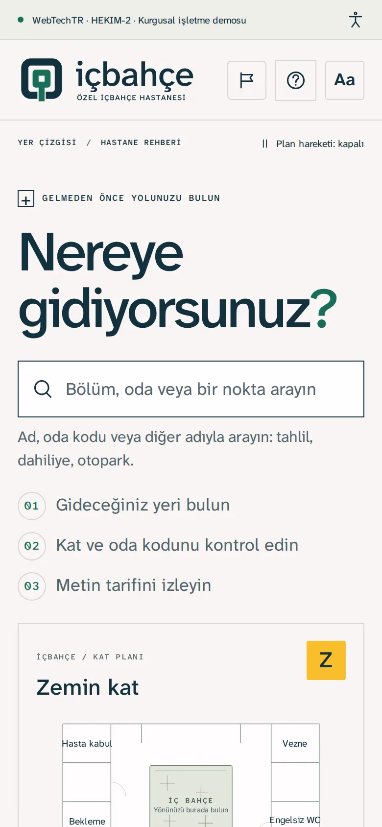 İçbahçe Hastanesi tasarımının telefon görünümü (Doktor)