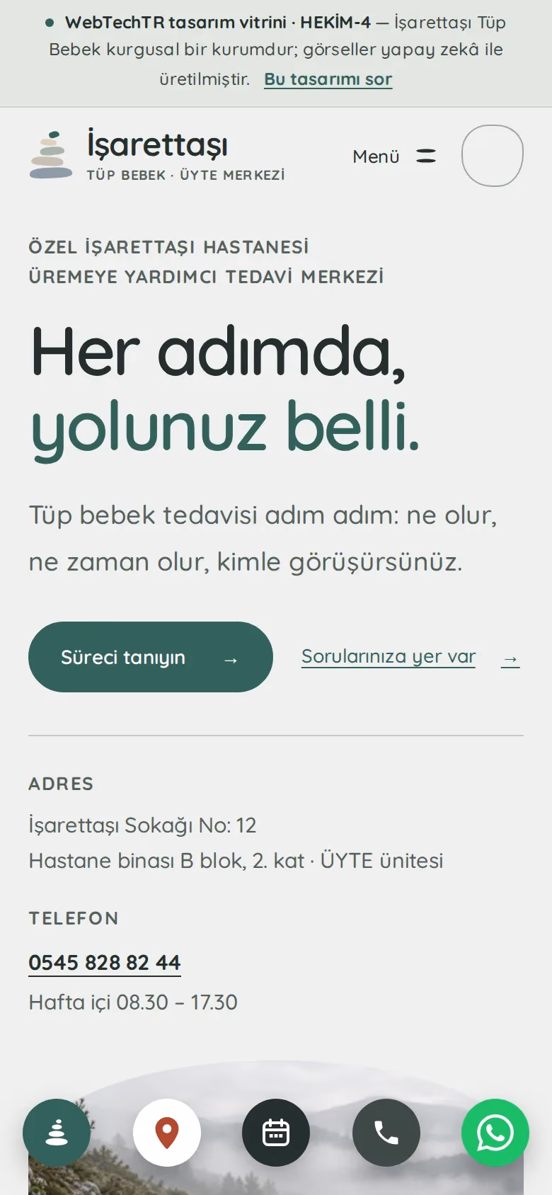 İşarettaşı Tüp Bebek tasarımının telefon görünümü (Doktor)
