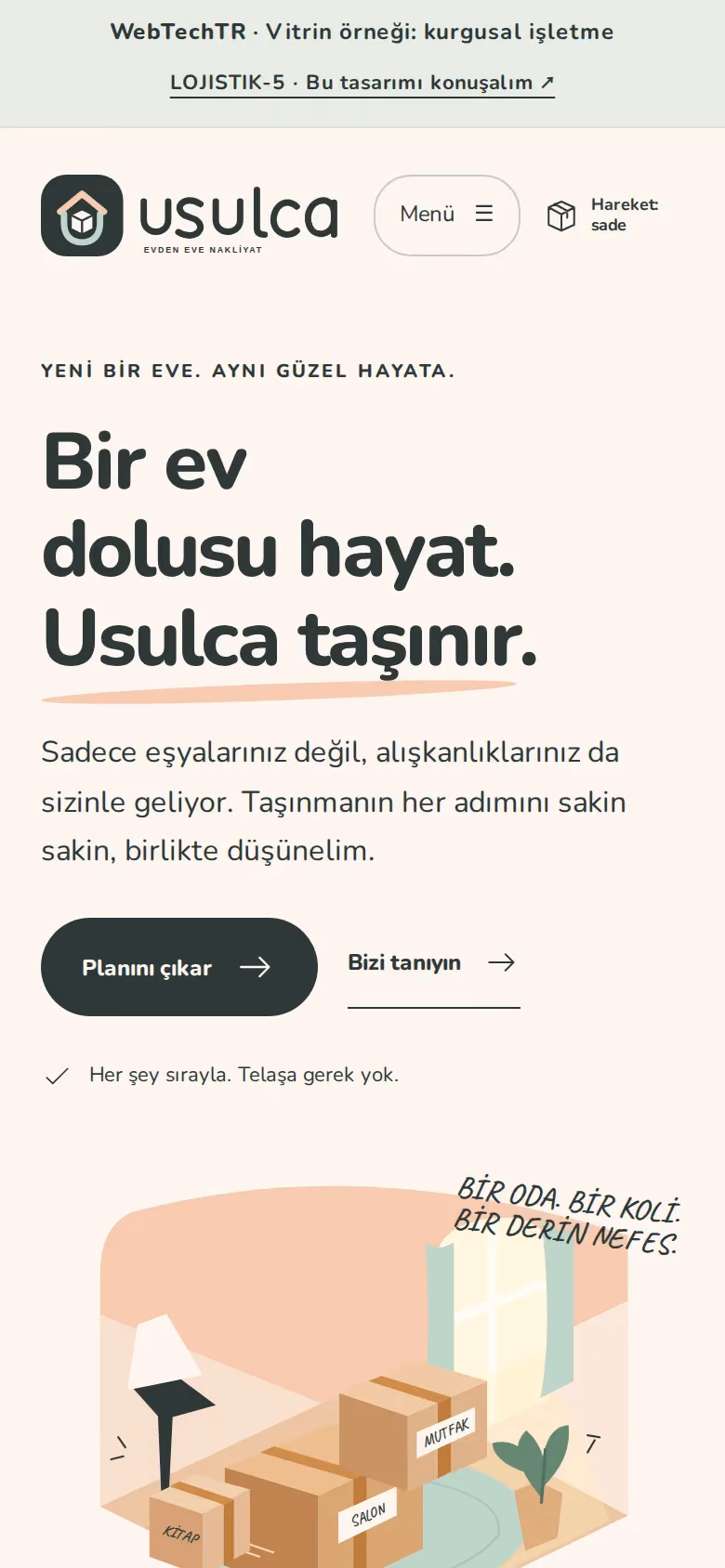 Usulca Evden Eve Nakliyat tasarımının telefon görünümü (Nakliyat)